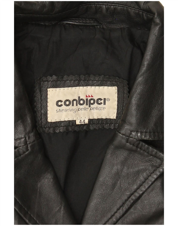 Conbipel Dame Læderjakke IT 44 Medium Sort Læder