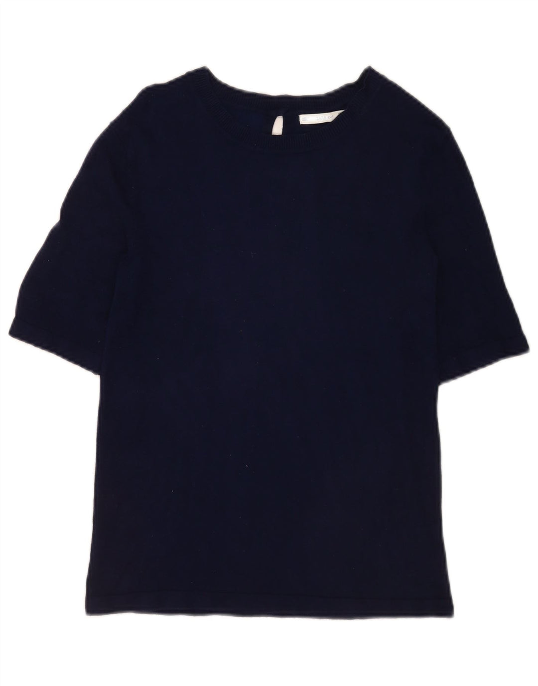 Zara Dame T-Shirt Top UK 14 Large Navy Blue
