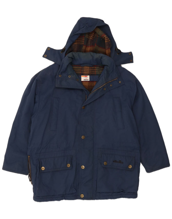 Ellesse Herre Hooded Loose Fit Windbreaker Jacket UK 36 Small Navy Blue