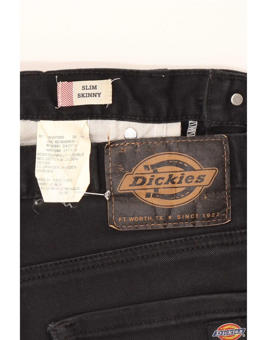 Dickies Herre Slim Skinny Jeans W32 L30 Grå Bomuld
