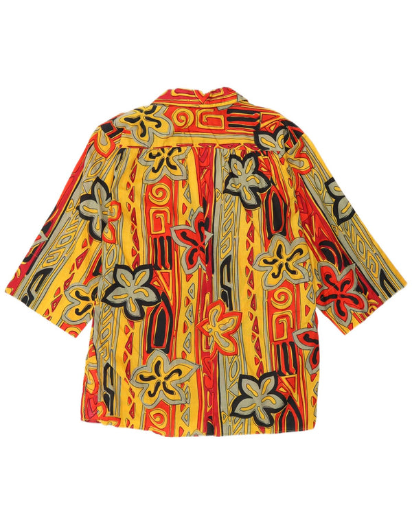 Vintage Womens 3/4 Sleeve Shirt UK 16 Large Multicoloured Floral