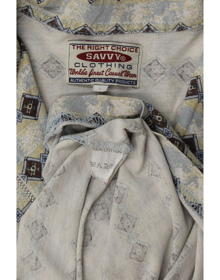 SAVVY Poloshirt med lynlås til mænd Medium Blue Argyle/Diamond Bomuld