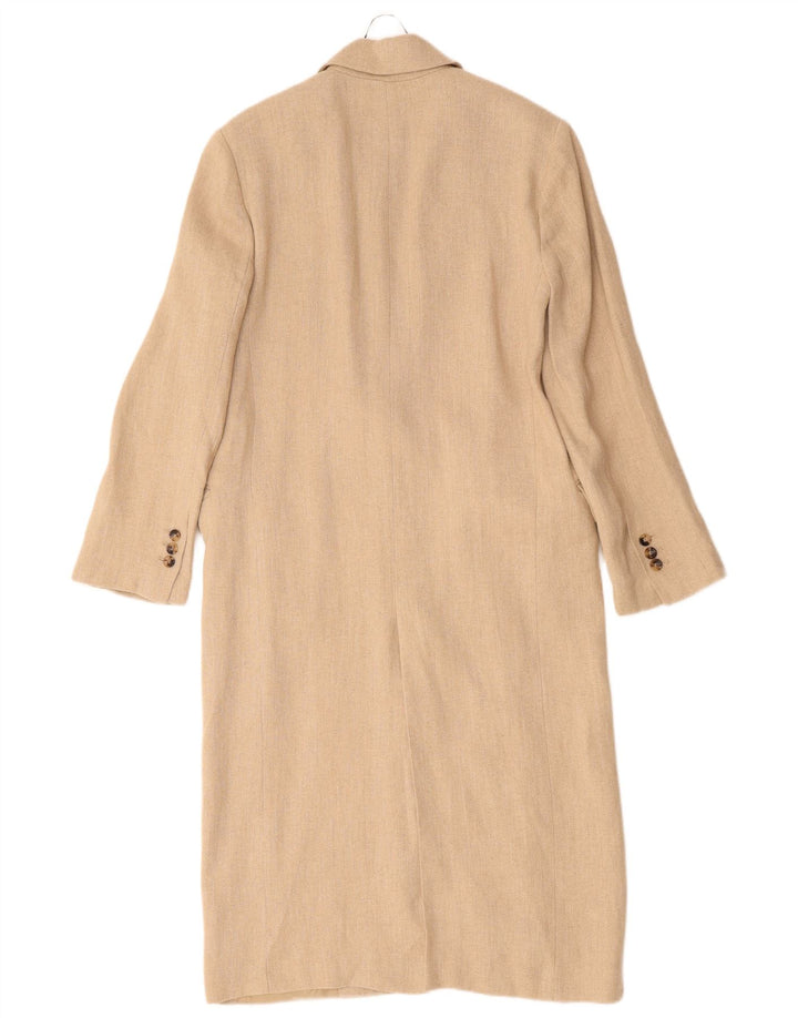 ZARA Oversize overfrakke til kvinder UK 6 XS Beige hør