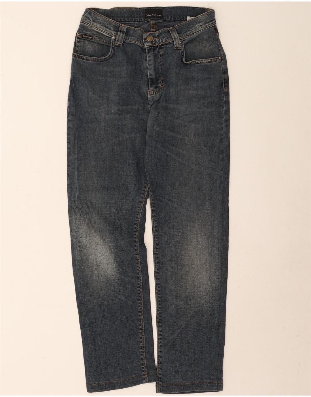 Calvin Klein Straight Jeans til mænd W33 L28 Blå Bomuld
