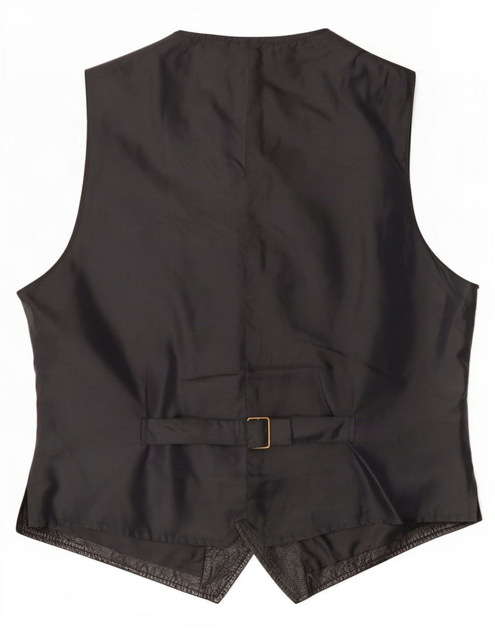 Vintage herre lædervest IT 54 XL Sort