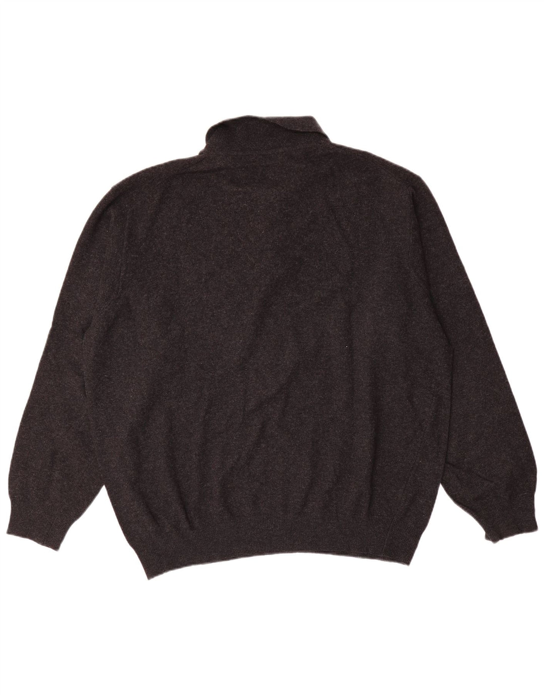 Benetton Herre Polo Neck Jumper Sweater XL Grå Ny Uld