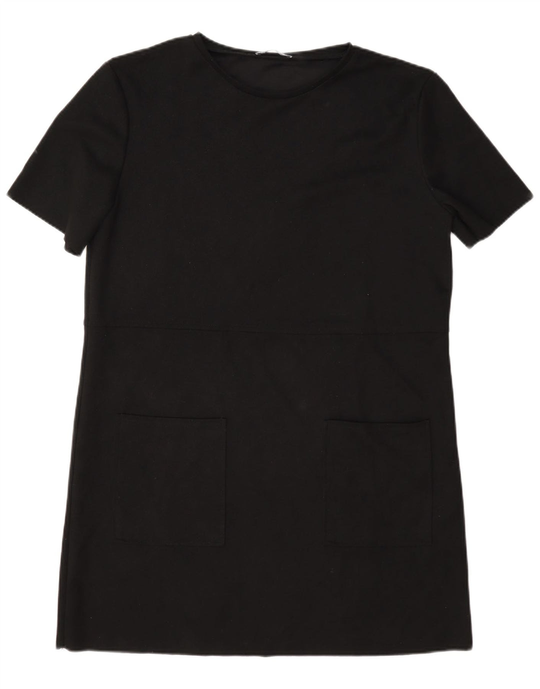 Zara Dame T-Shirt Kjole UK 16 Stor Sort Polyester