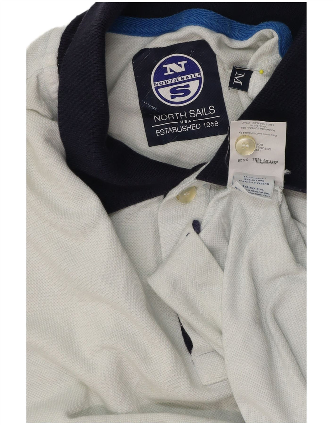 North Sails Herre Rugby Polo Shirt Medium Hvid Bomuld