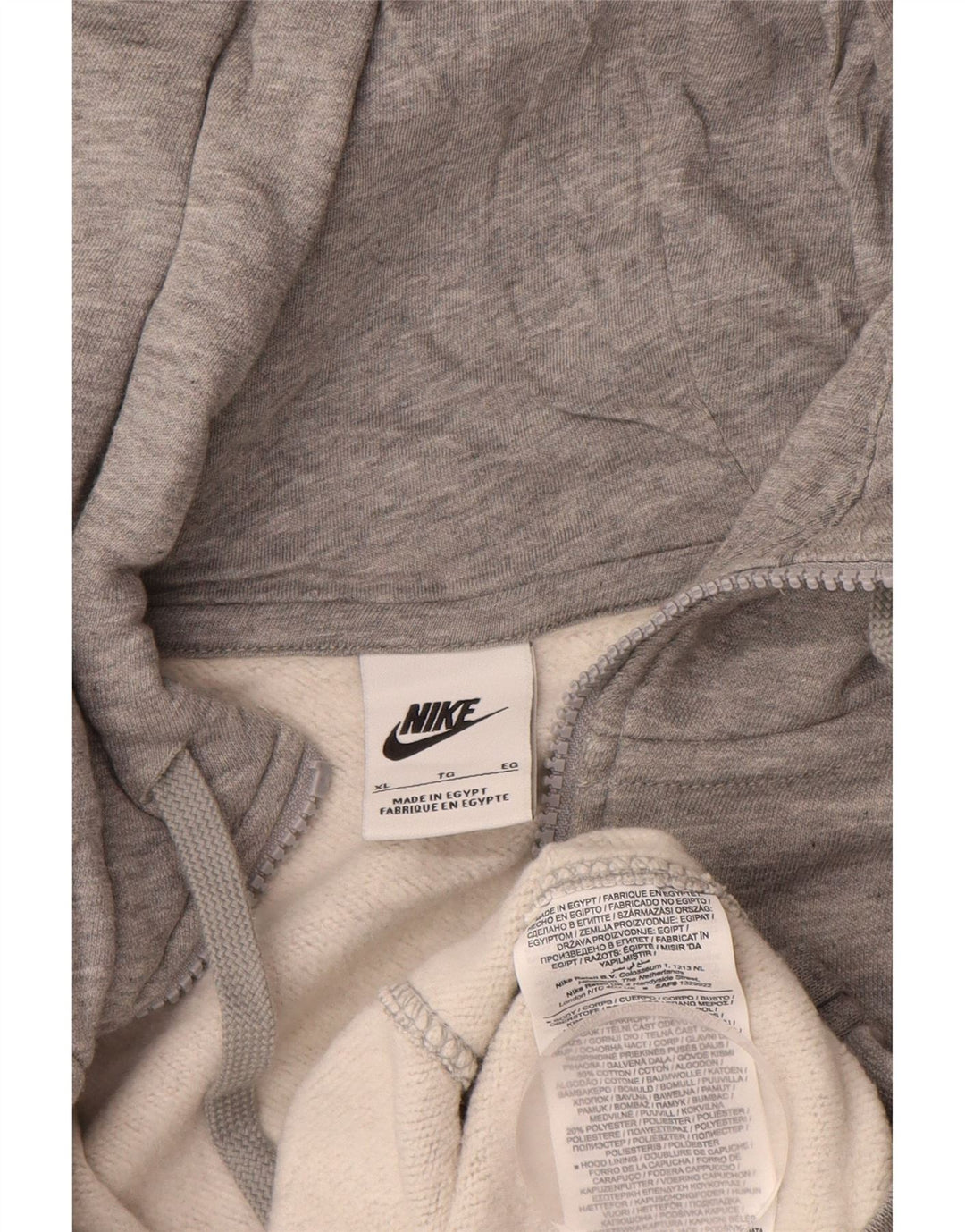 NIKE hættetrøje med lynlås til mænd XL Grå bomuld