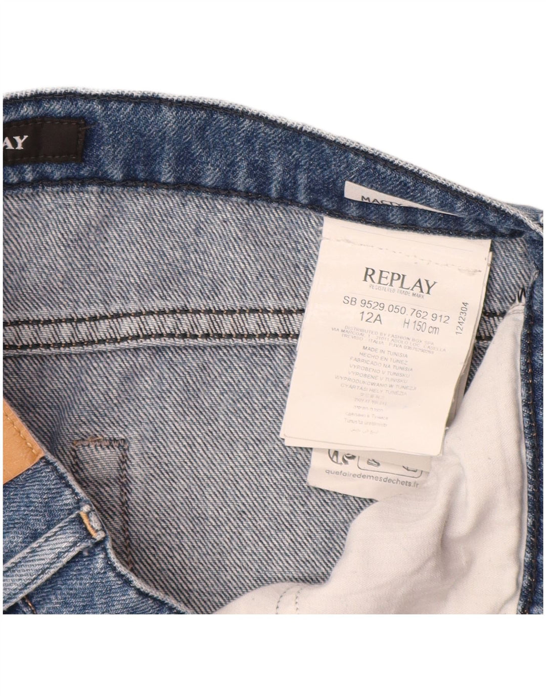 REPLAY Drenge Cargo Denim Shorts 11-12 år W26 Blue Cotton