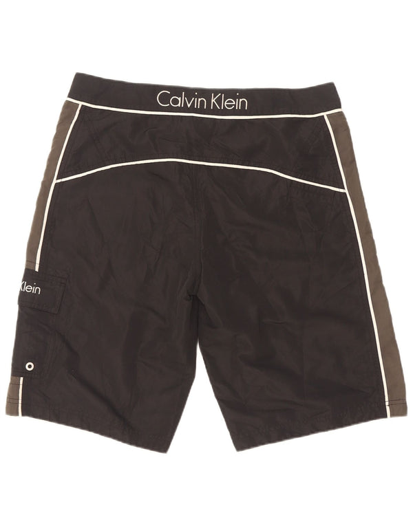 Calvin Klein Herre grafiske svømmeshorts Small Black Colourblock