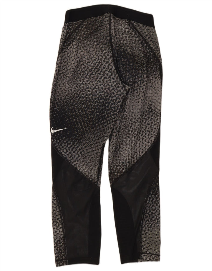 Nike Dame Capri Leggings UK 12 Medium Grey Colourblock