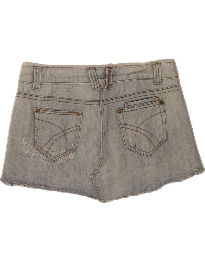 QUIZ Womens Distressed Denim Skirt UK 12 Medium W32  Blue Cotton Vintage Quiz and Second-Hand Quiz from Messina Hembry 