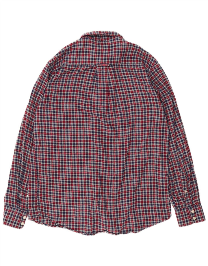 Besætningstøj Herre Classic Fit Flanelskjorte Medium Grey Ternet Bomuld