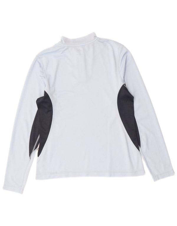 Crane Womens Zip Neck Top Langærmet UK 10 Small Blue Colourblock