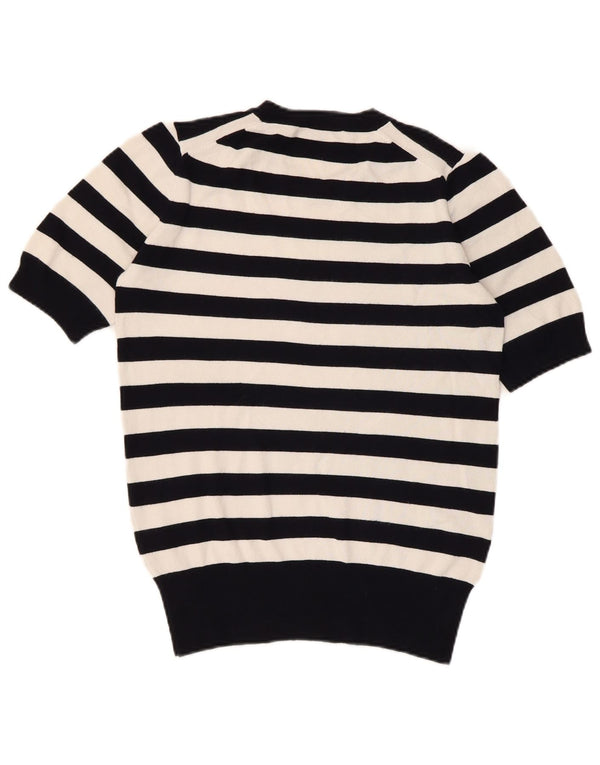 Zara Dame Jumper Sweater UK 12 Medium Sort Stribet