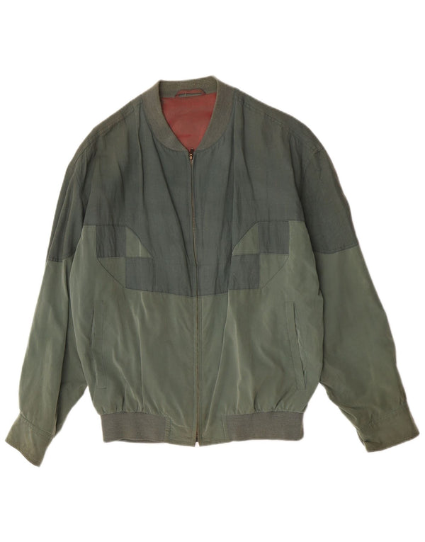 Vintage Bomberjakke til mænd UK 40 Large Green Colourblock