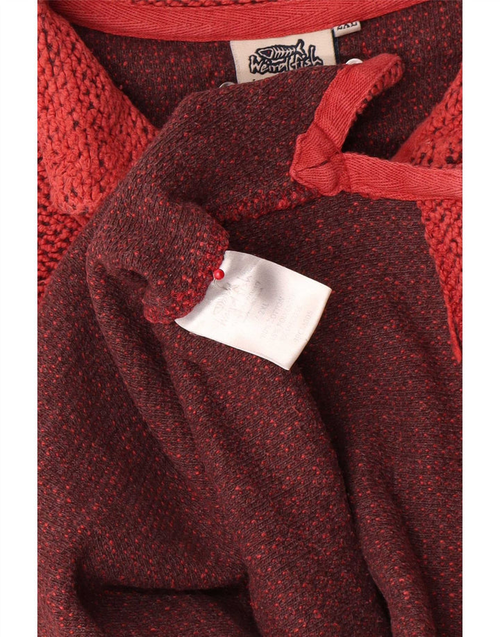 Weird Fish Herre Zip Neck Sweatshirt Jumper 2XL Rød Bomuld