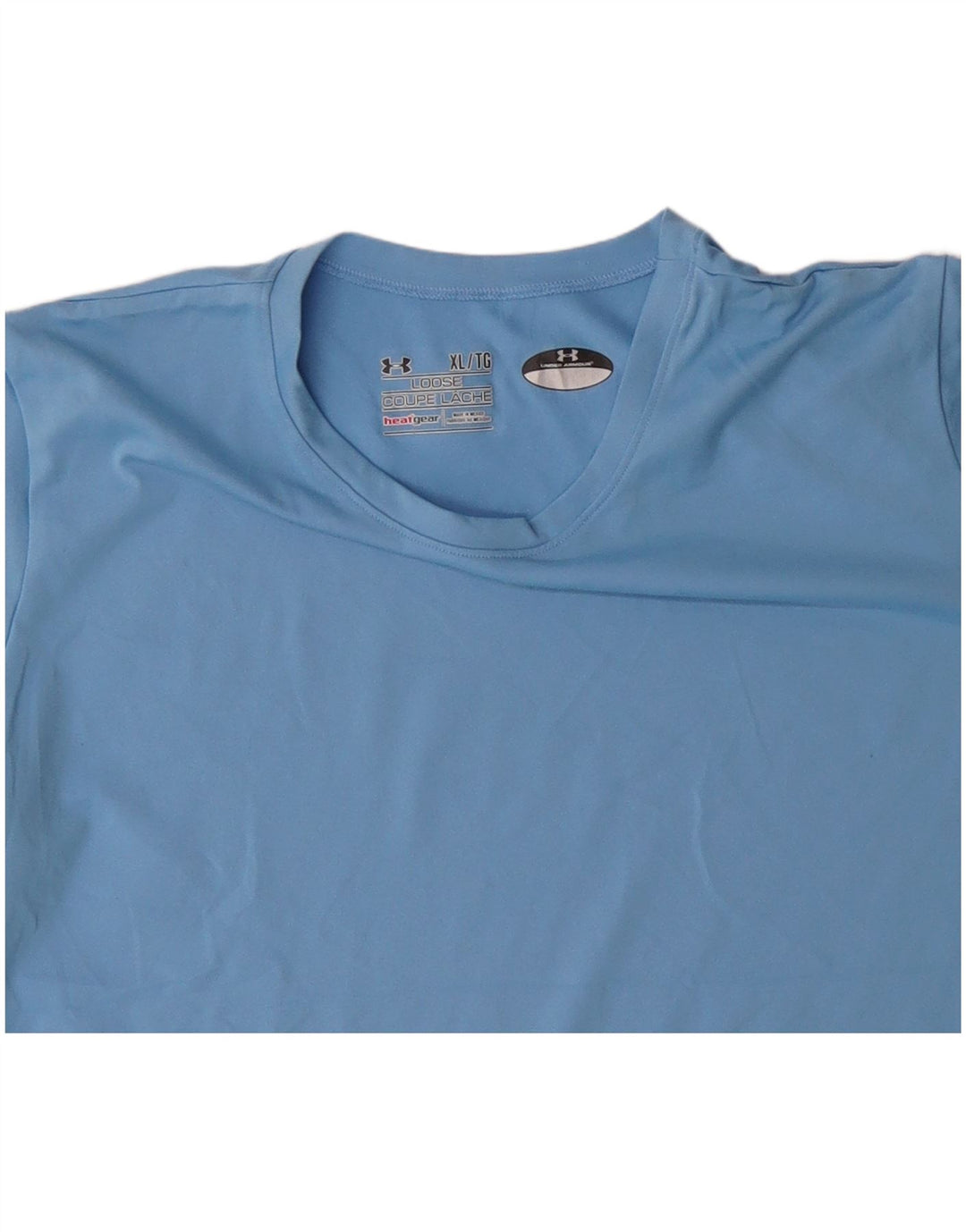 UNDER ARMOUR Dame Heat Gear T-Shirt Top UK 18 XL Blå Polyester