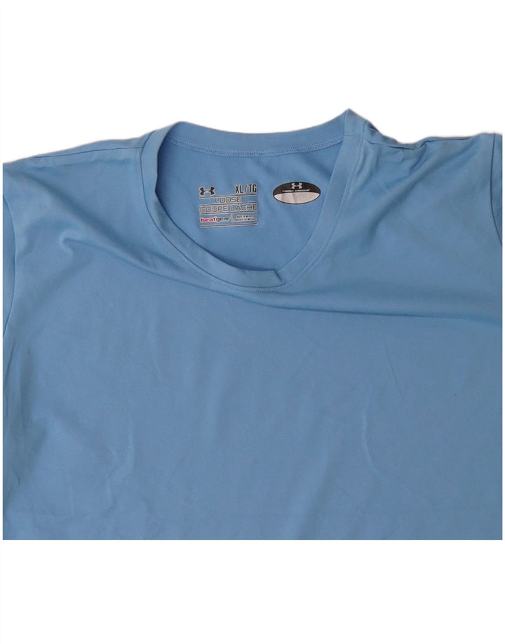 UNDER ARMOUR Dame Heat Gear T-Shirt Top UK 18 XL Blå Polyester