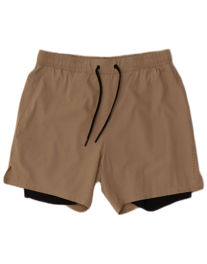 Superdry Sportshorts til mænd Medium Beige Colourblock Polyester