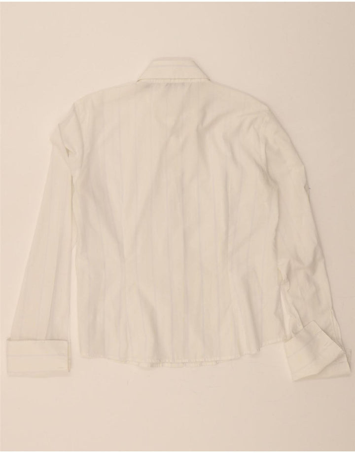 ZARA Womens Formal Shirt UK 18 XL White Striped Polyester Vintage Zara and Second-Hand Zara from Messina Hembry 