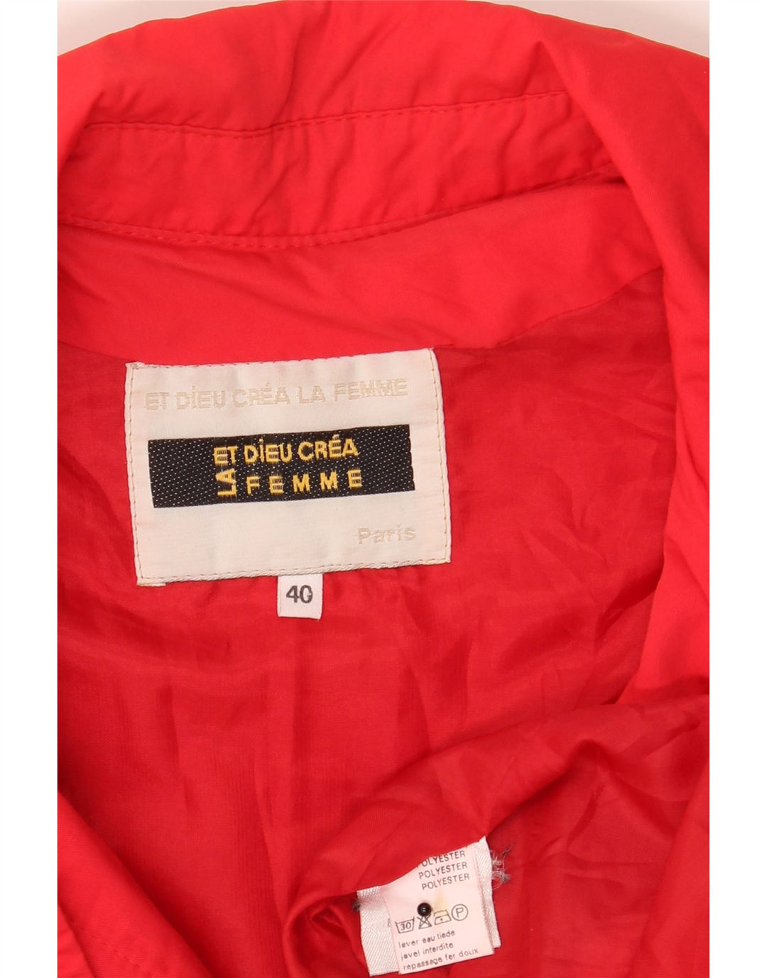 Et Dieu Crea La Femme Dame Overfrakke EU 40 Medium Rød Polyester