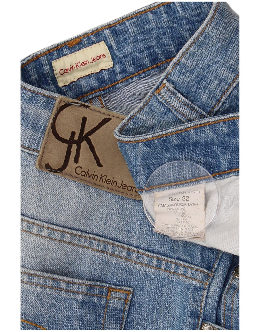 CALVIN KLEIN Straight jeans til mænd W32 L32 Blå bomuld