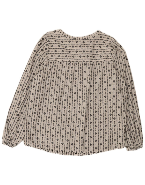 Marks & Spencer Damebluse Top UK 16 Stor hvid geometrisk bomuld