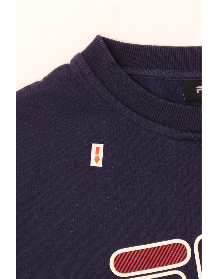 Fila Herre grafisk sweatshirt Jumper Medium Navyblå Bomuld