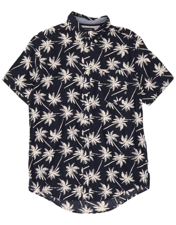 Tommy Hilfiger Kortærmet Herreskjorte Medium Navyblå Bomuld Hawaiian