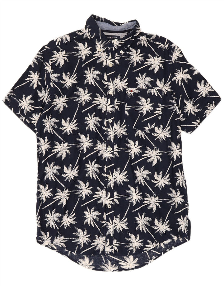 Tommy Hilfiger Kortærmet Herreskjorte Medium Navyblå Bomuld Hawaiian