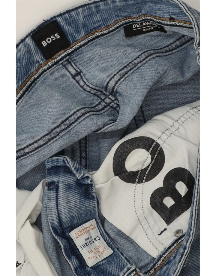 Hugo Boss Herre Delaware Slim Jeans W36 L32 Blå