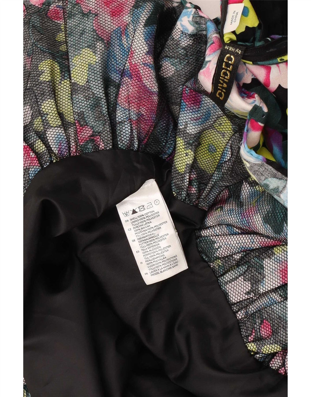 Divided Womens Slip Dress UK 8 Small Multicolored Floral Cotton