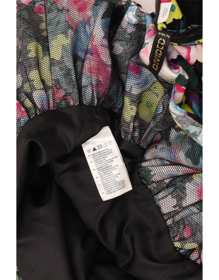 Divided Womens Slip Dress UK 8 Small Multicolored Floral Cotton