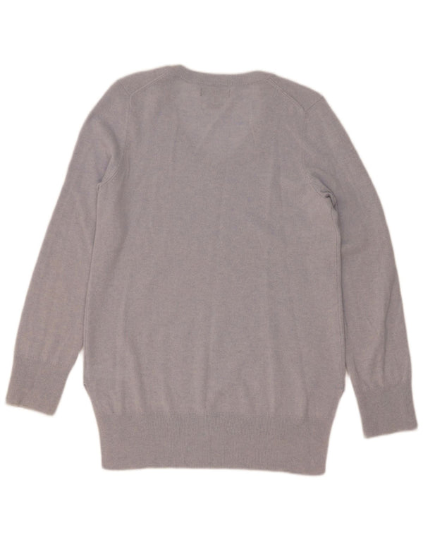 F&F Womens Longline V-hals sweater UK 12 Medium Blue Cashmere