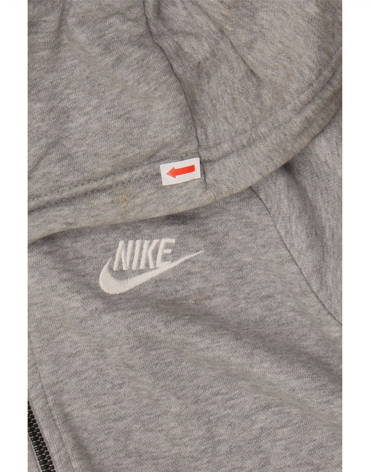 NIKE Womens Oversized Zip Hoodie Sweater UK 10 Small Grey Vintage Nike and Second-Hand Nike from Messina Hembry 