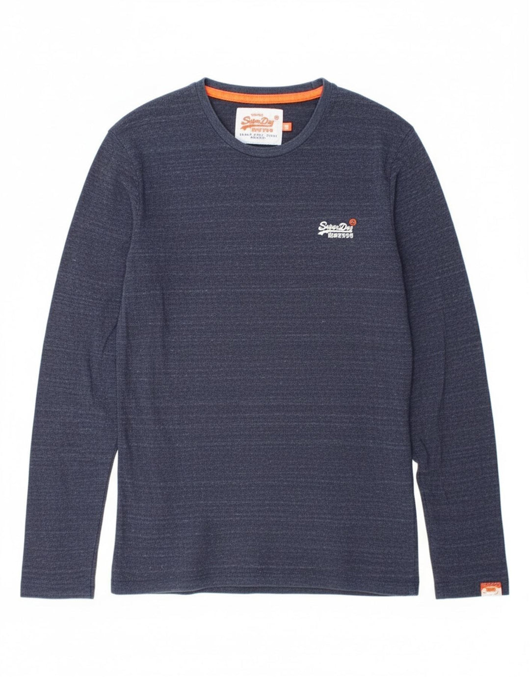 SUPERDRY Mens Top Long Sleeve Small Navy Blue Cotton