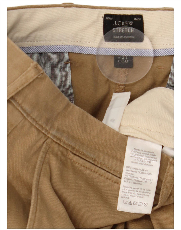 J. CREW Straight Chino-bukser til mænd W31 L30 Beige Bomuld