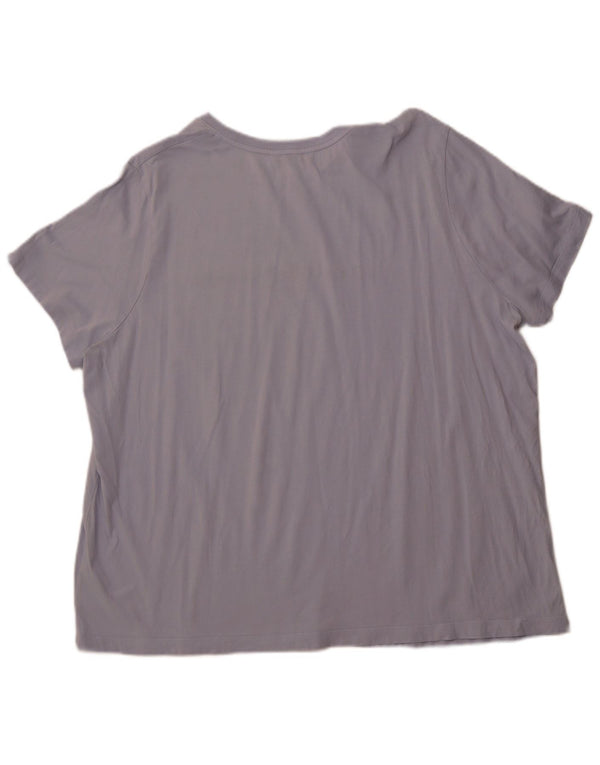 TOMMY HILFIGER Dame Grafisk T-Shirt Top UK 24 4XL Blå Bomuld