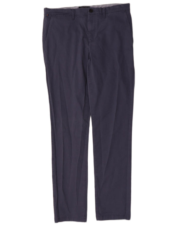 Tommy Hilfiger Stretch Slim Fit Chinobukser til mænd W34 L34 Blå bomuld