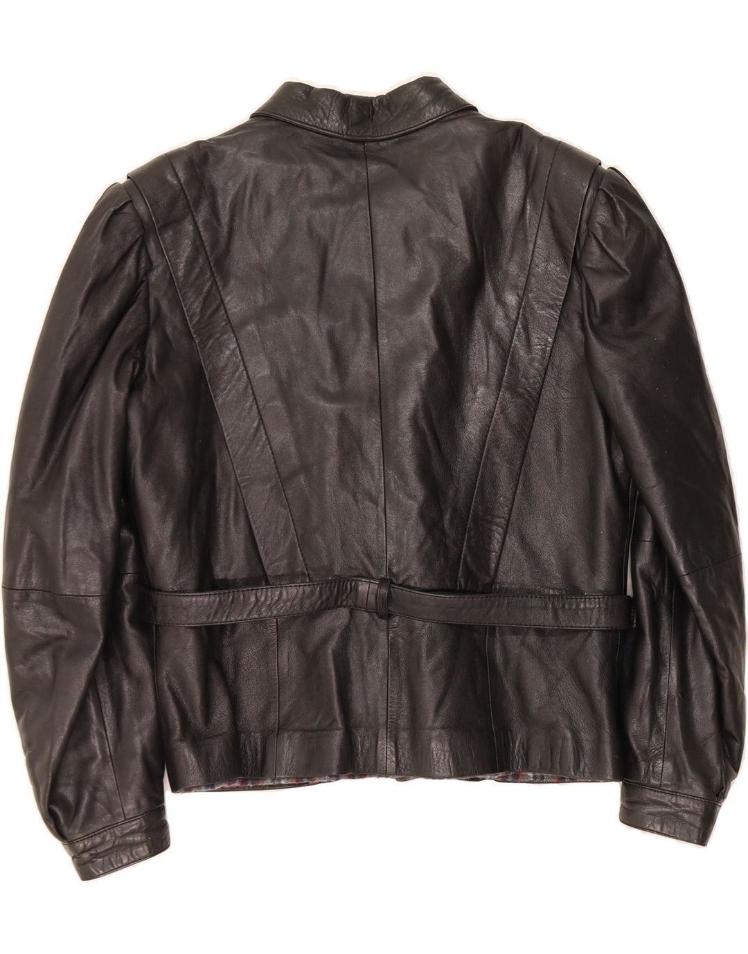 LAVORAZIONE ARTIGIANA Womens Leather Jacket IT 44 Medium Black Leather Vintage Lavorazione Artigiana and Second-Hand Lavorazione Artigiana from Messina Hembry 