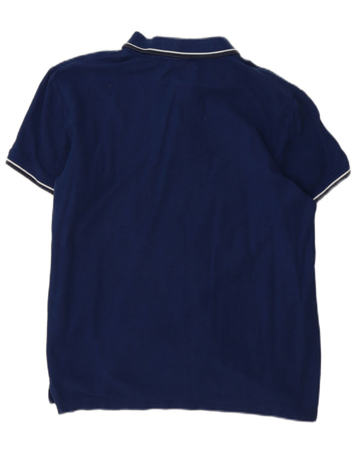 MARLBORO CLASSICS Mens Polo Shirt Medium Navy Blue Cotton