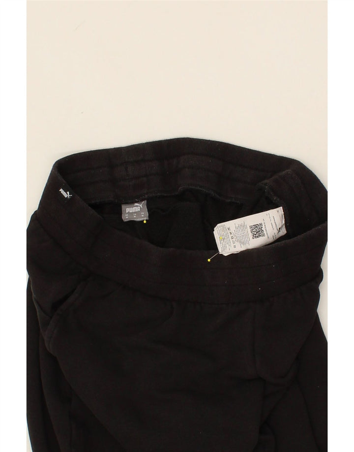 PUMA Womens Crop Tracksuit Trousers Joggers UK 14 Medium  Black Polyester Vintage Puma and Second-Hand Puma from Messina Hembry 