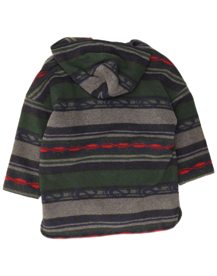 Vintage oversize overfrakke til kvinder UK 16 Stor flerfarvet stribet akryl