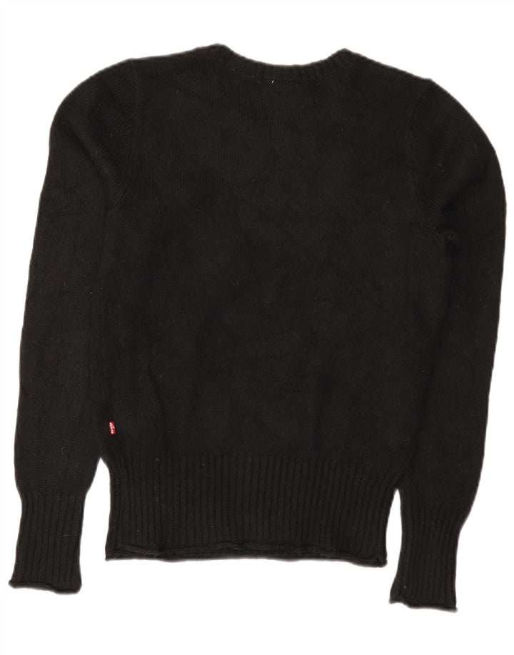Levi's Dame Boat Neck Jumper Sweater UK 10 Lille sort polyamid