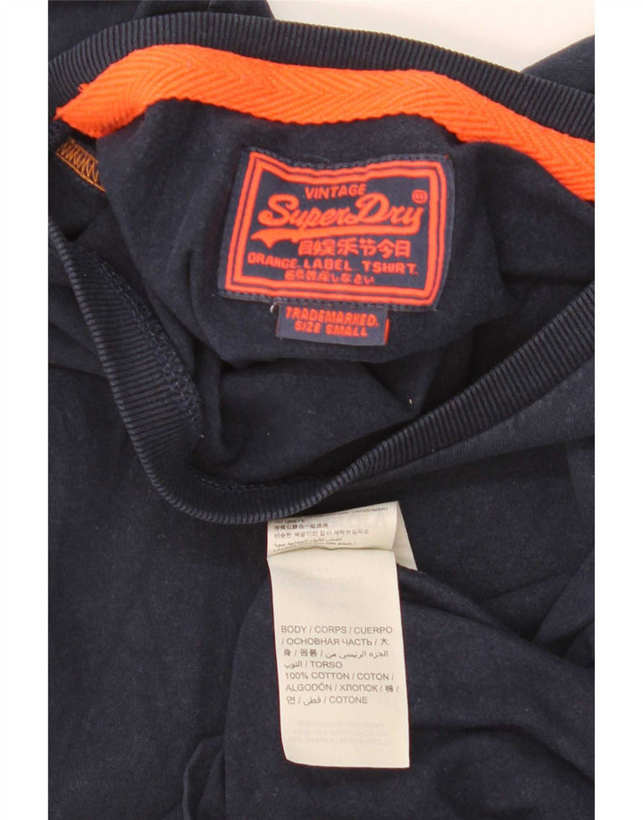 Superdry T-shirt top til mænd, lille marineblå bomuld