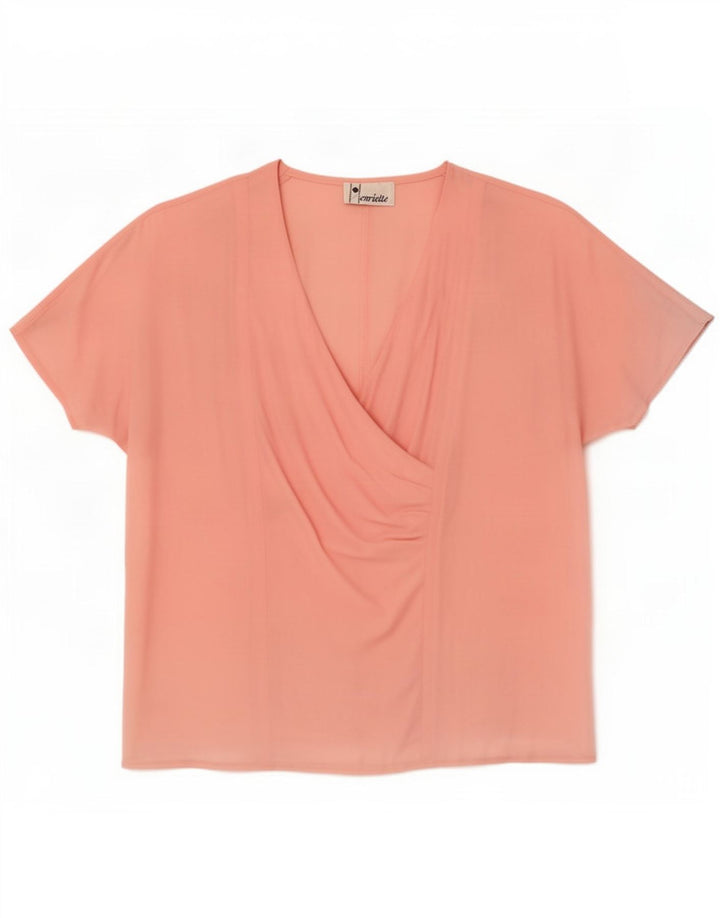 Vintage Dame Bluse Top IT 46 Large Pink Acetate