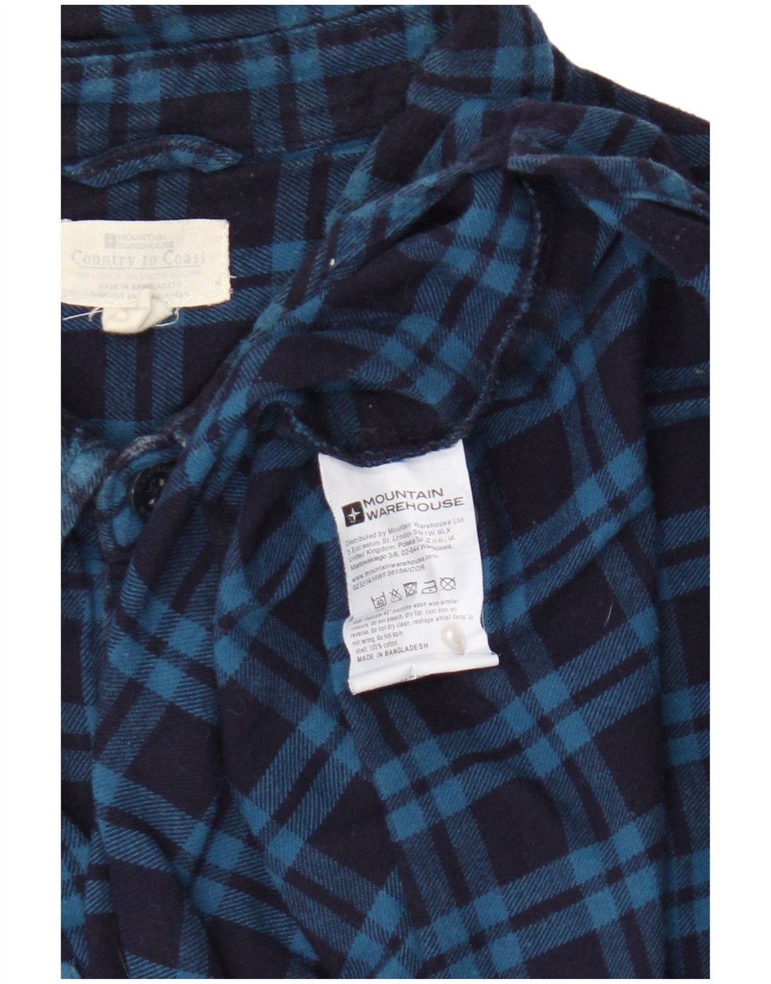 Mountain Warehouse Herre flannelskjorte Stor blå ternet bomuld