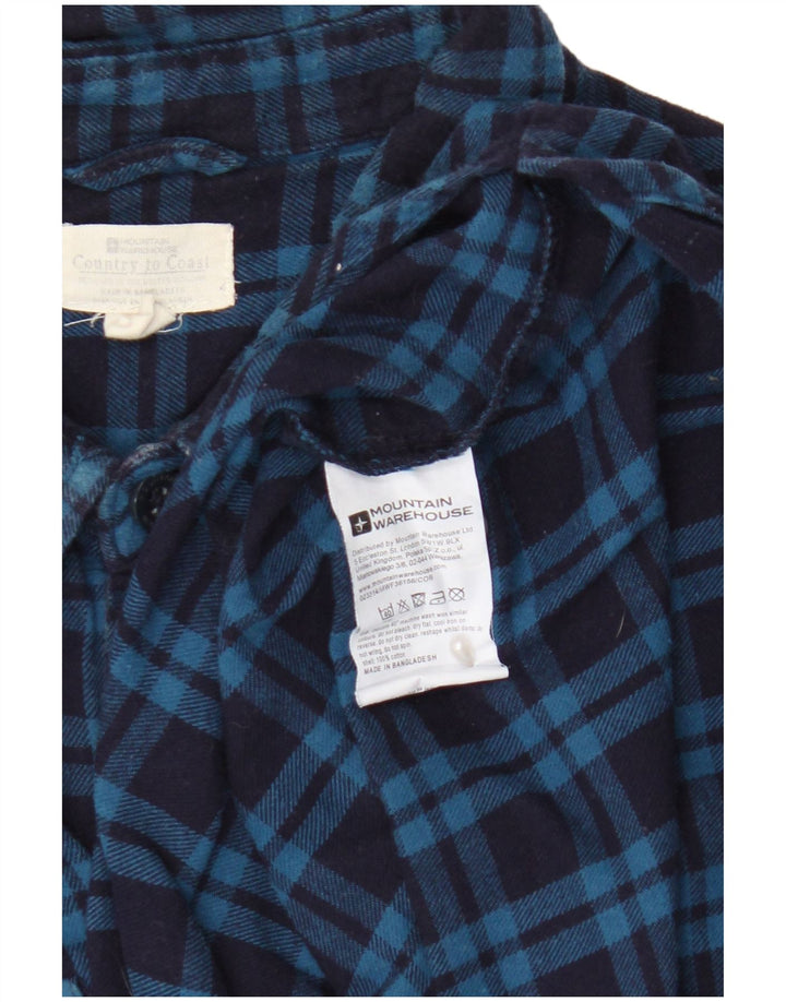 Mountain Warehouse Herre flannelskjorte Stor blå ternet bomuld